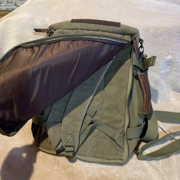 Canvas Travel Backpack laptop, Large Capacity Hiking Backpack, Outdoor Casual Da - Picture 8 of 14